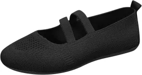 Womens Fashion Breathable Mesh Knitted Flats Beach Walking Shoes Soft Sole Casual Shoes for Summer Vacation