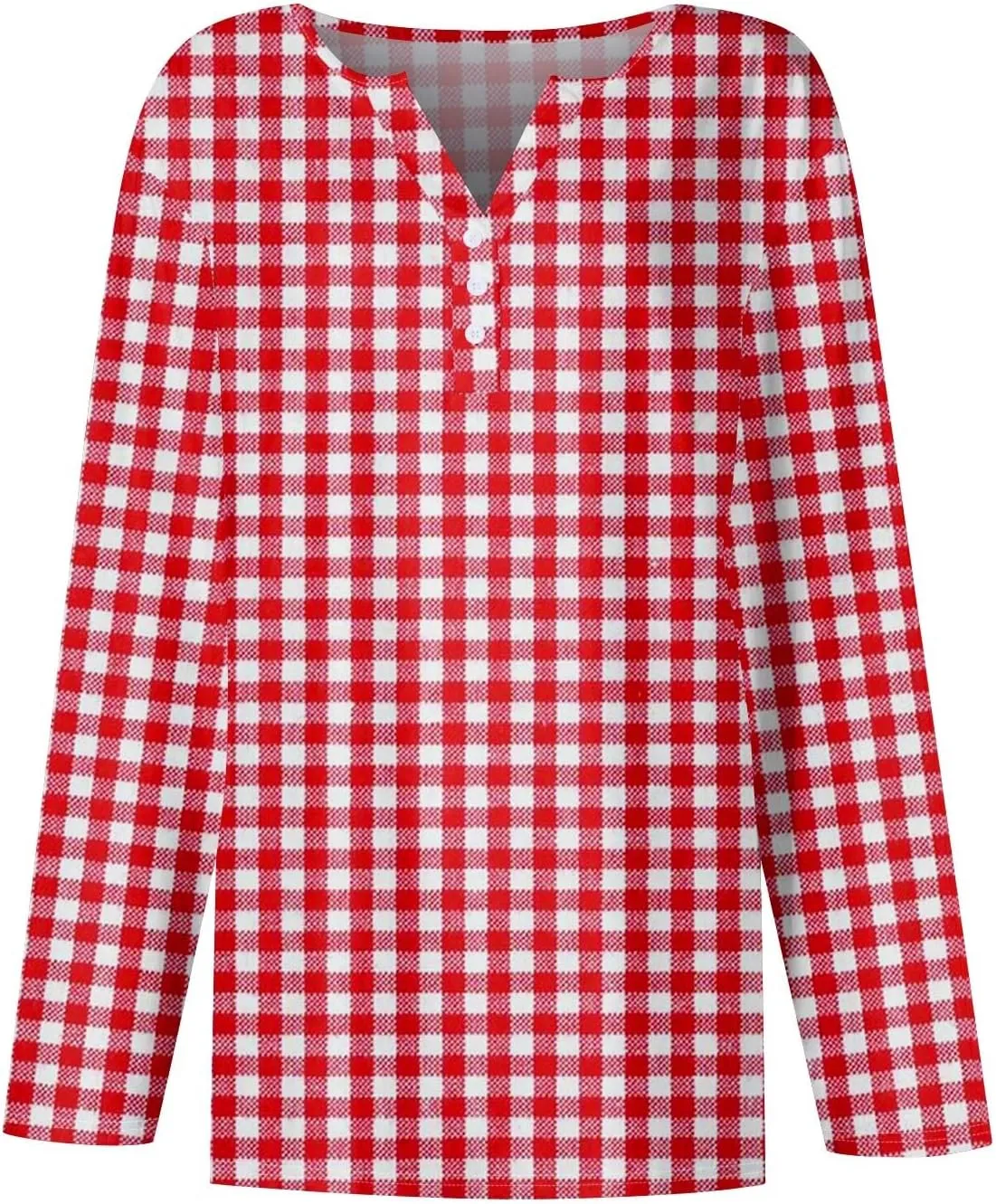 Womens Graphic Tees Long Sleeve Shirts V Neck Button Trendy Loose Floral Print Henley Casual Tunics Clothing