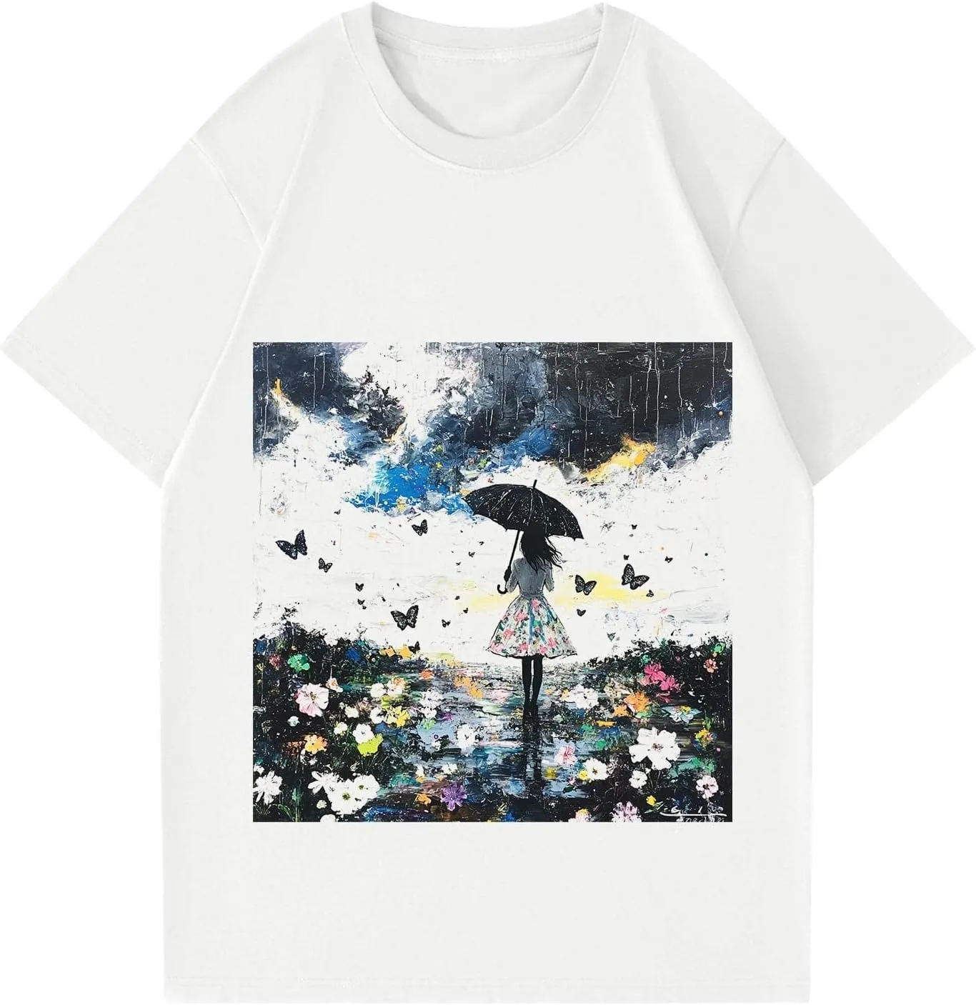 Women's Graphic Tees Summer White Crewneck T Shirt Short Sleeve Trendy Cute Print Graphic Shirts for Women