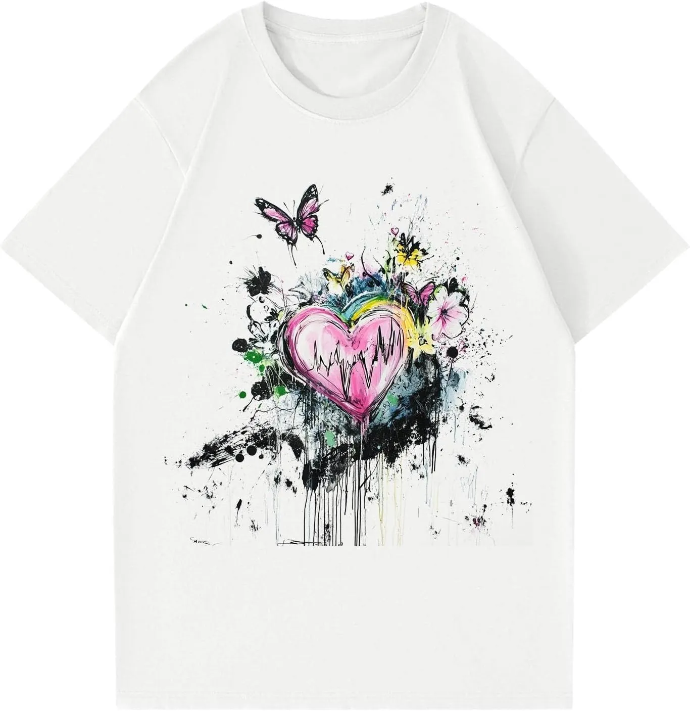 Women's Graphic Tees Summer White Crewneck T Shirt Short Sleeve Trendy Cute Print Graphic Shirts for Women