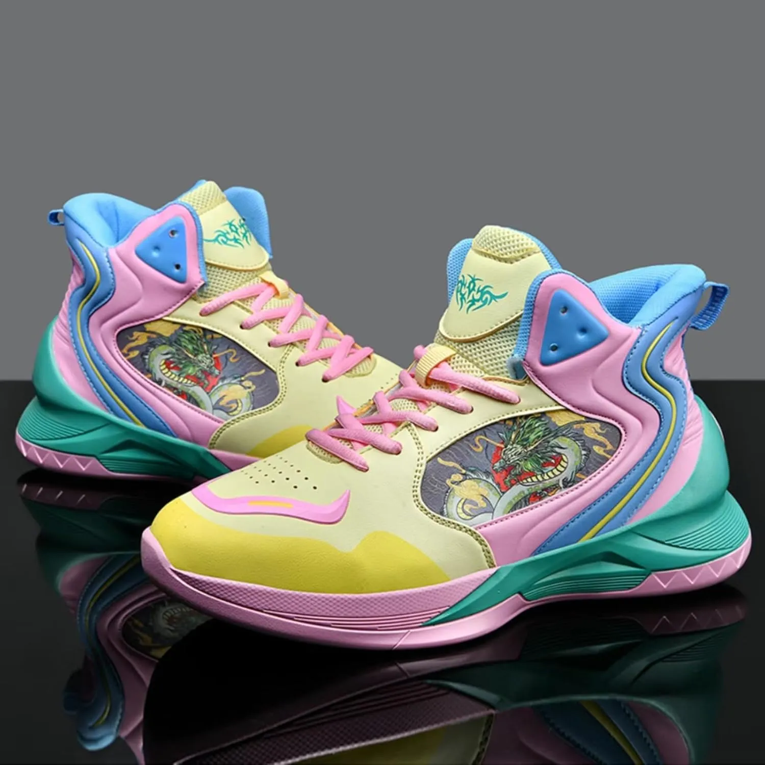 Womens High Top Chinese Stylish Basketball Shoes Comfortable Lace Up Athletic Sports Running Sneakers Non-Slip Soft Tennis Walking Shoes