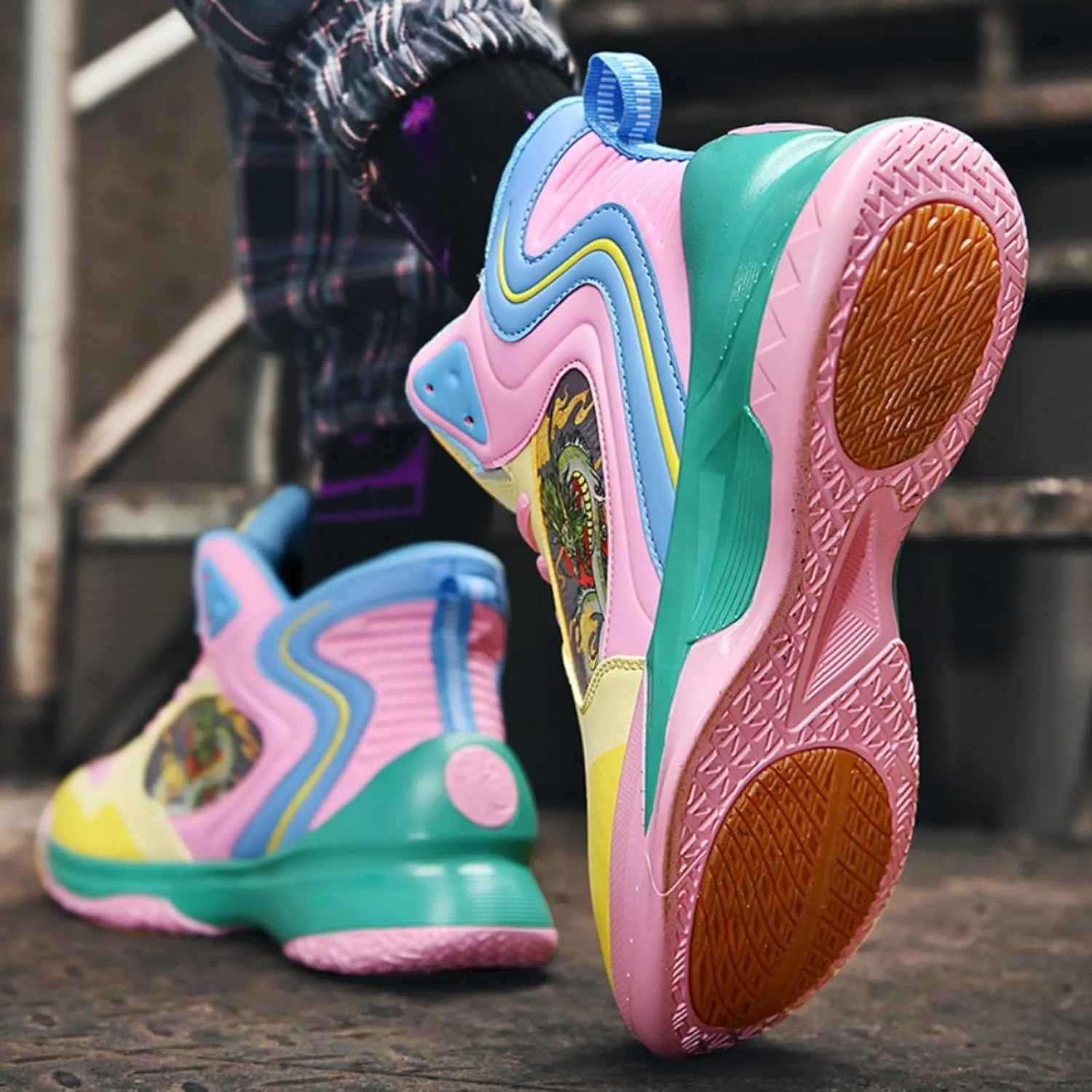 Womens High Top Chinese Stylish Basketball Shoes Comfortable Lace Up Athletic Sports Running Sneakers Non-Slip Soft Tennis Walking Shoes