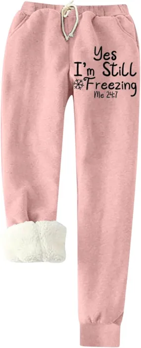 Womens High Waisted Leggings Fleece Lined Leggings Women Thick Sherpa Polar Lined Jogger Pants Printed Sweatpant Winter Thermal Athletic Lounge Womens 7/8 Leggings