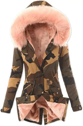 Womens Hooded Jacket Ladies Coat Womens Winter Warm Thick Long Jacket Hooded Overcoat