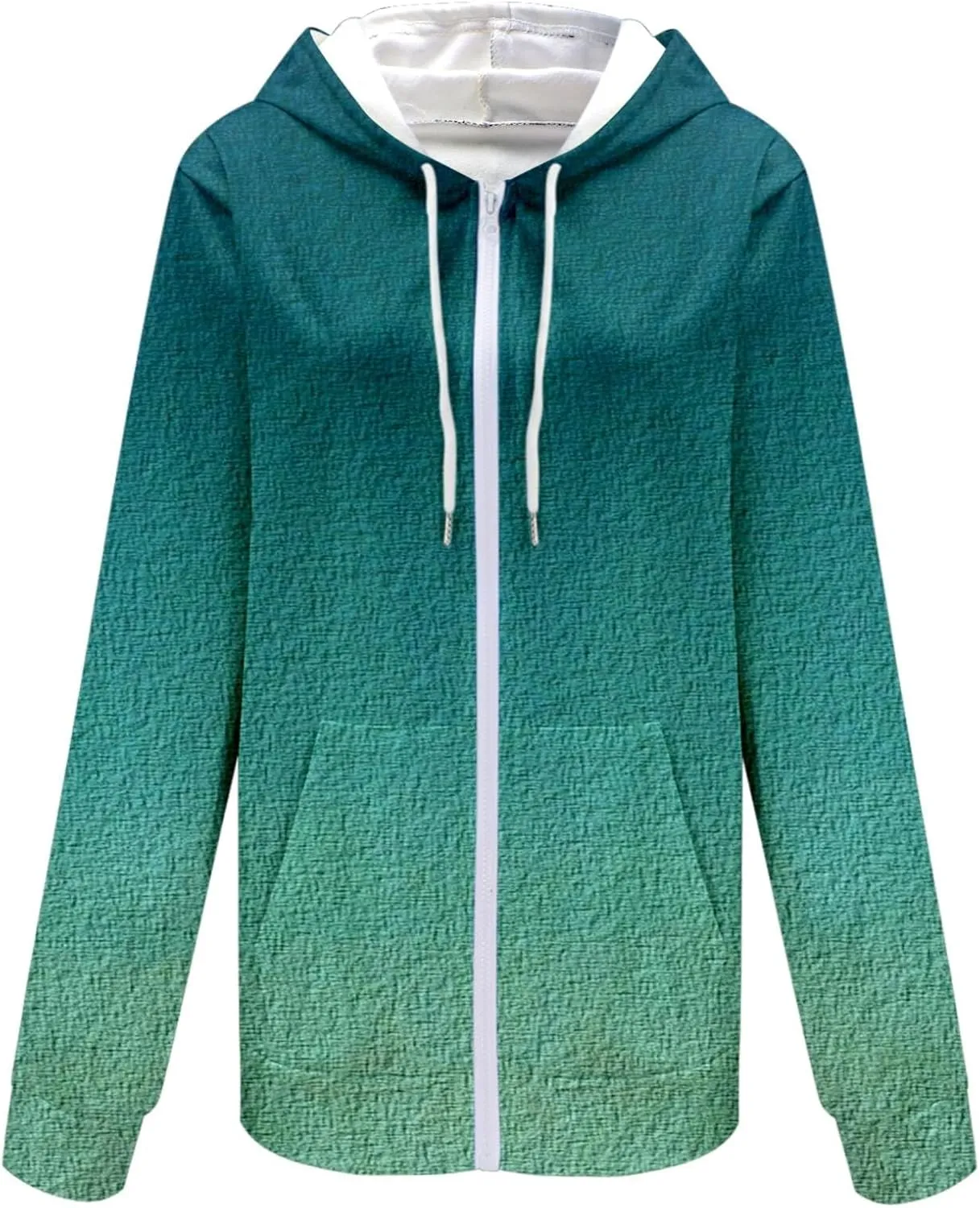 Womens Hoodies Oversized Sweatshirts Pullover Fashion Autumn And Winter Color Gradient Printing Casual Pockets Long