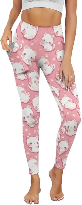 Womens Leggings XS-3XL Workout Pants with Pockets Tummy Control Yoga Leggings Full Length