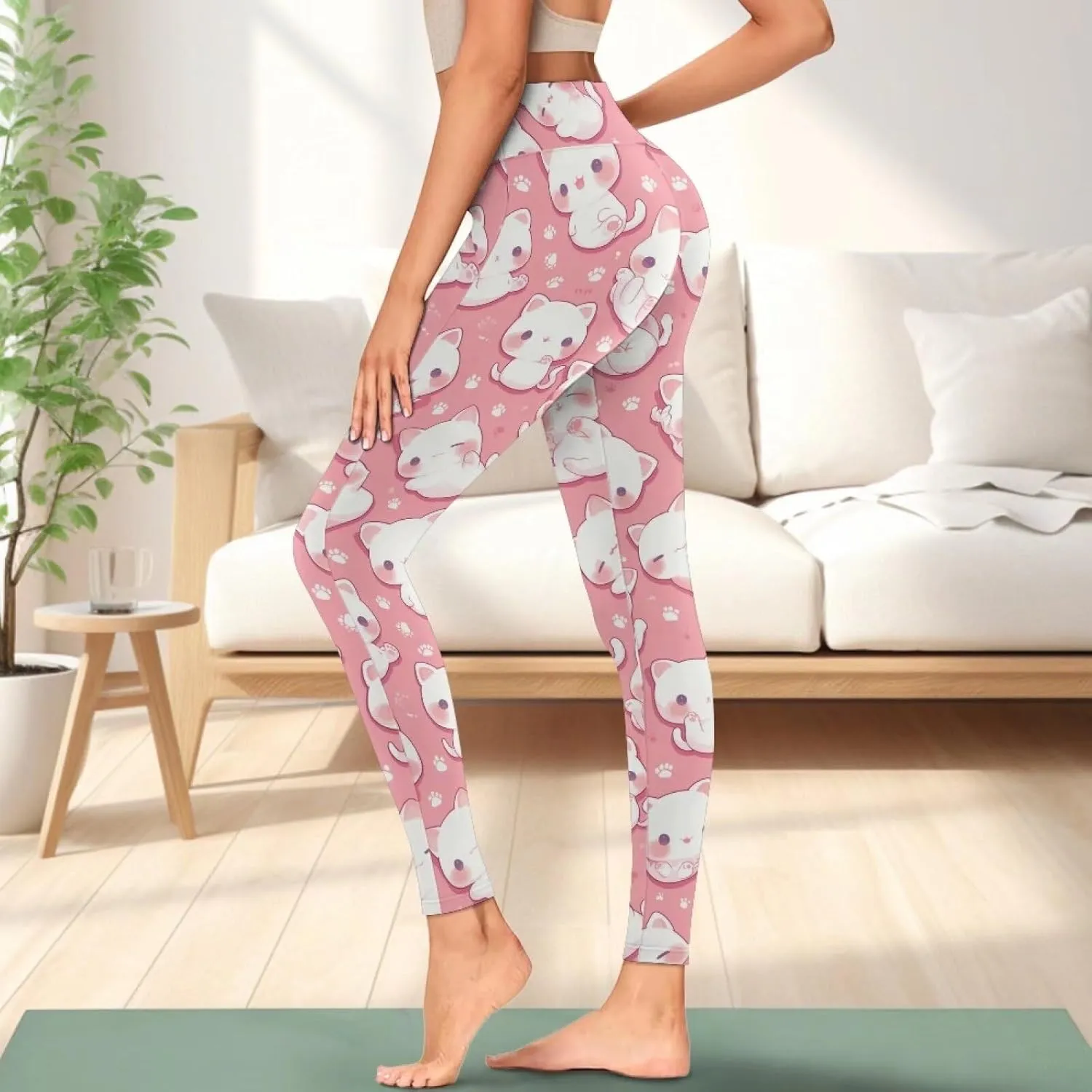 Womens Leggings XS-3XL Workout Pants with Pockets Tummy Control Yoga Leggings Full Length