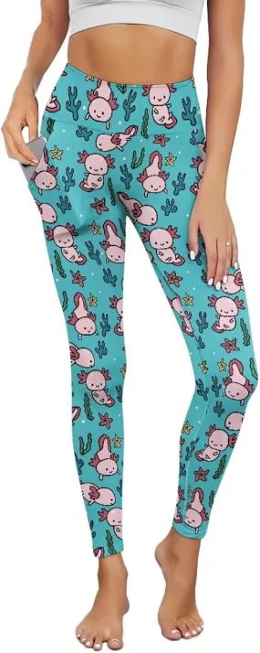Womens Leggings XS-3XL Workout Pants with Pockets Tummy Control Yoga Leggings Full Length