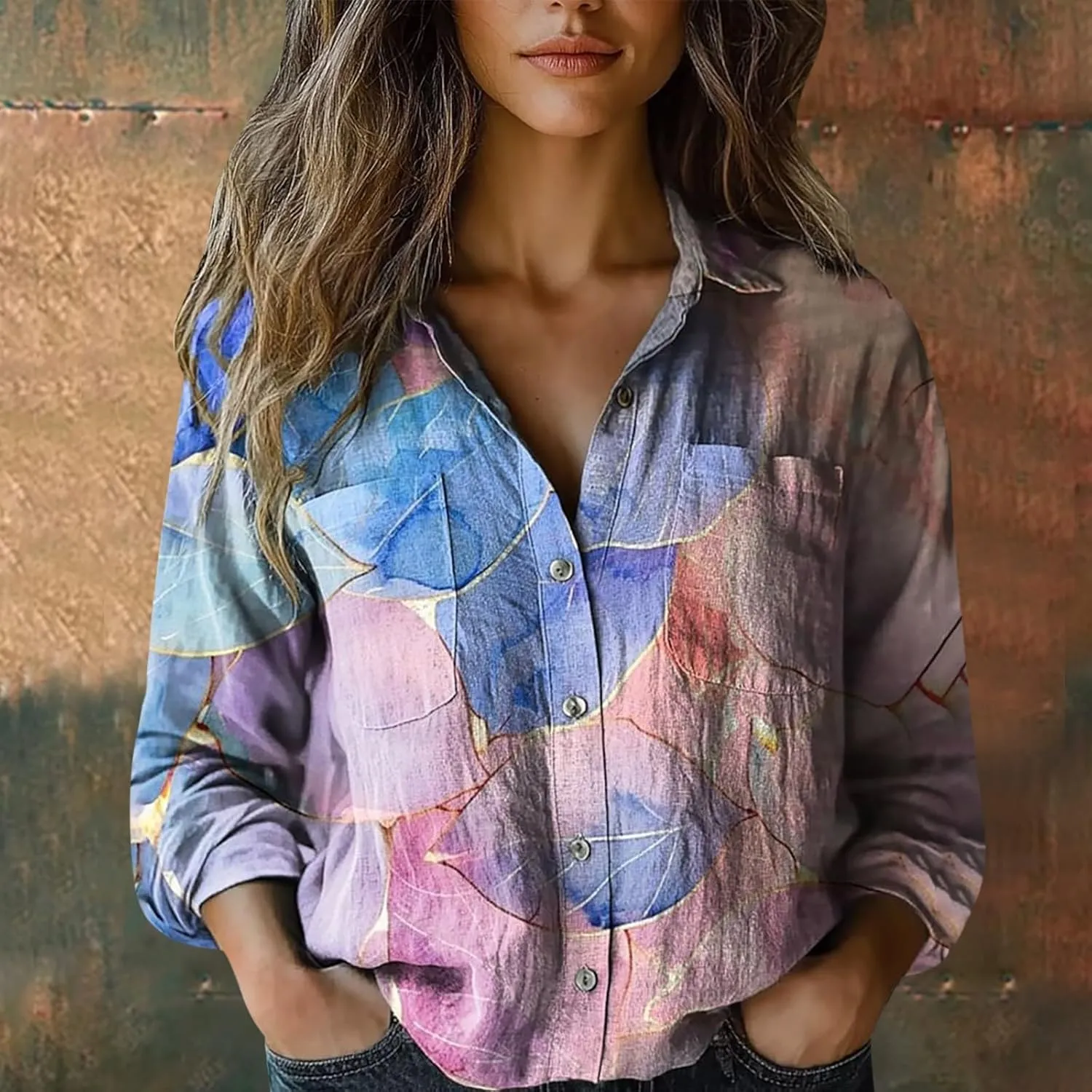 Womens Linen Buttoon Down Shirts Down Shirts Casual Tops Long Sleeve Blouse Beach Shirt Blouses