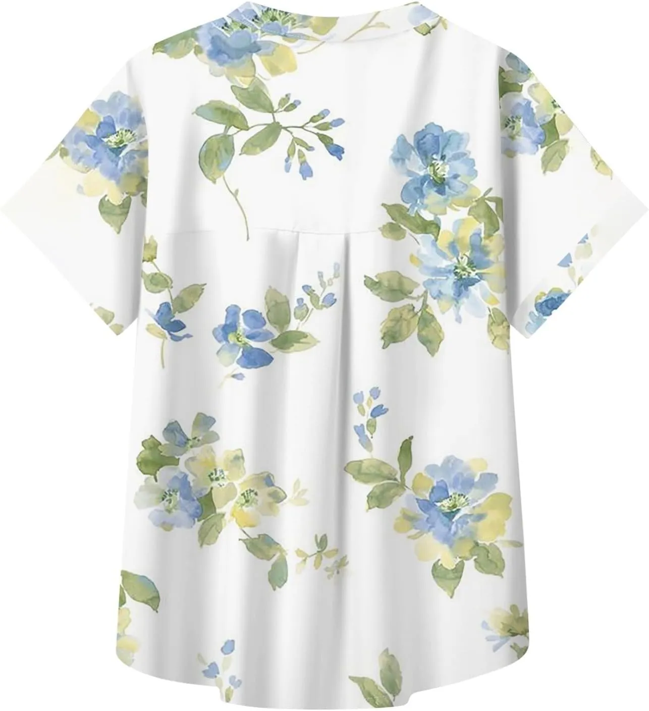 Womens Linen Tops Cotton Womens Short Sleeve Shirts V Neck Collared Down Blouse Tops Oversized Button Down Shirt