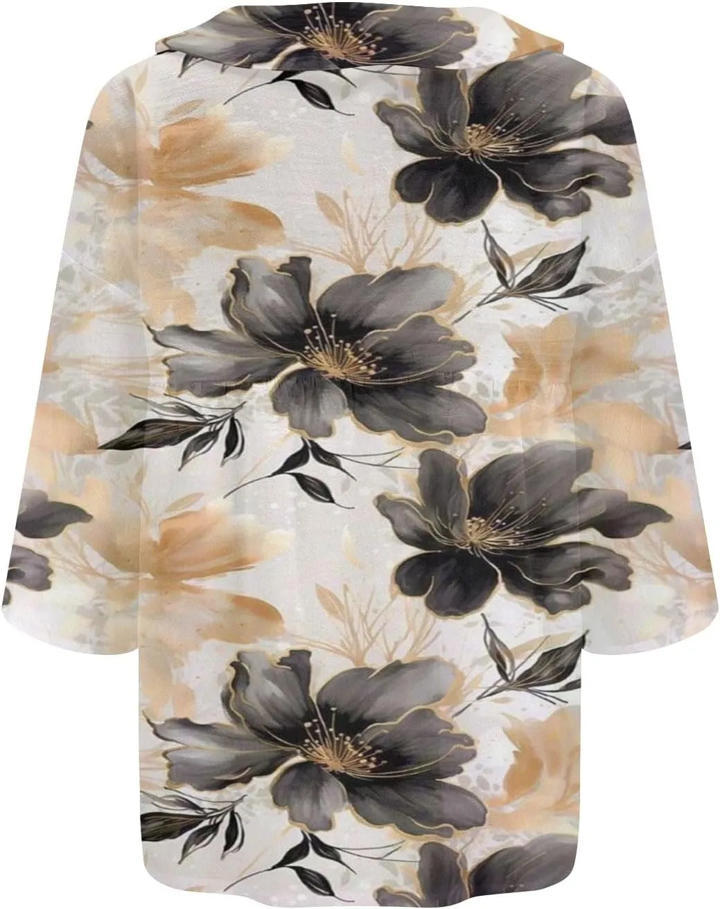 Womens Linen Tops Print Natural Autumn Fragrant Fabric Shirt Women Button Down Shirt Womens Linen Button Down Shirts