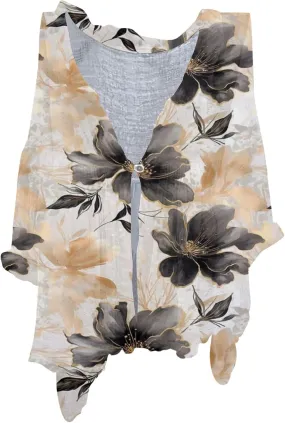 Womens Linen Tops Print Natural Autumn Fragrant Fabric Shirt Women Button Down Shirt Womens Linen Button Down Shirts