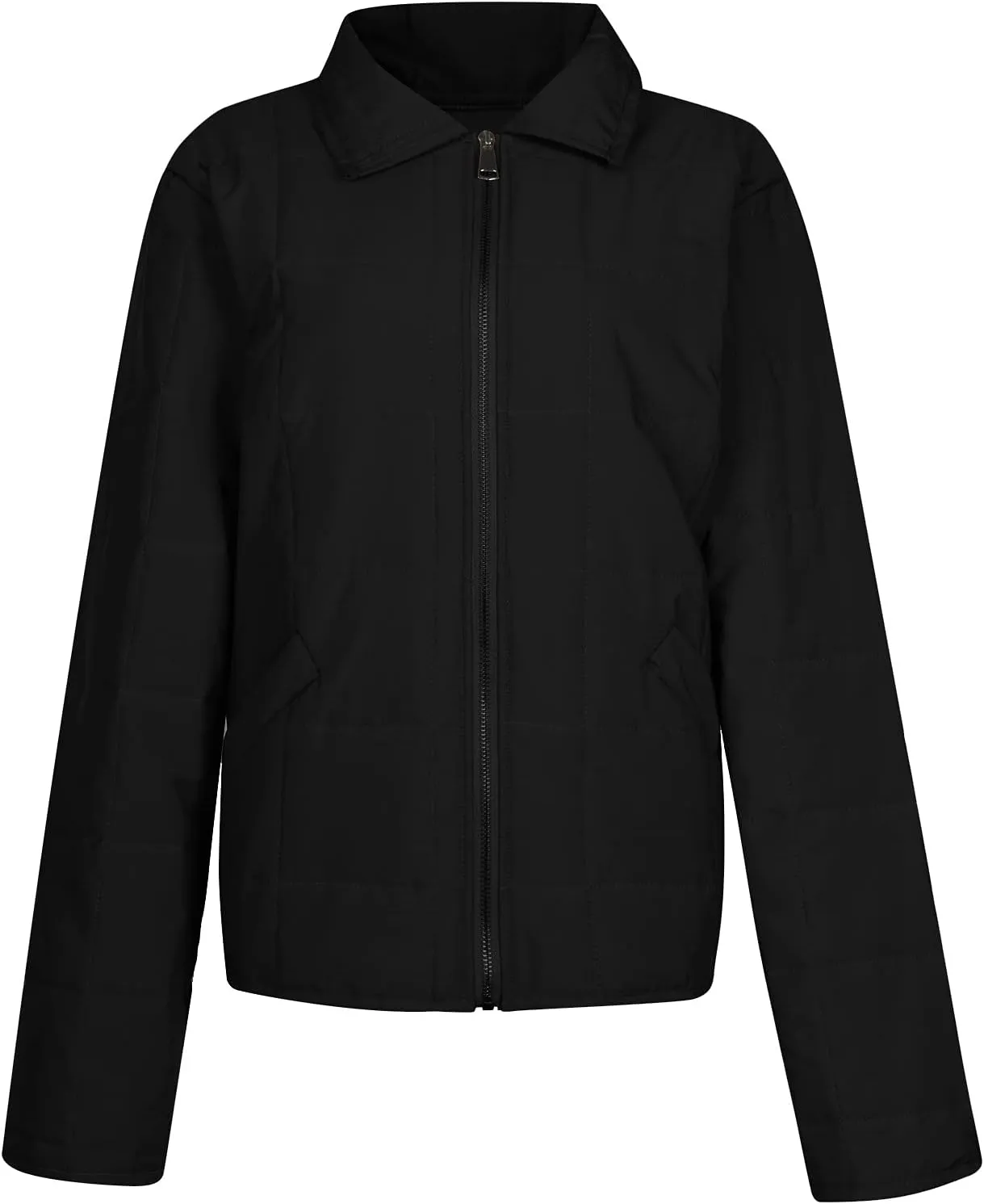 Womens Long-Sleeve Hooded Puffer Coat Jacket Loose Pocket Cotton Jacket Womens Winter Jacket Women Winter Jacket