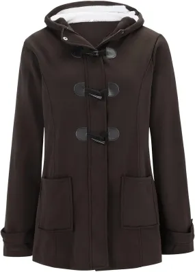 Womens Mid Long Pep Trench Coat Sweatshirt Warm Long Solid Color Pocket Coat Jacket Causal Womens Winter Wool Coat