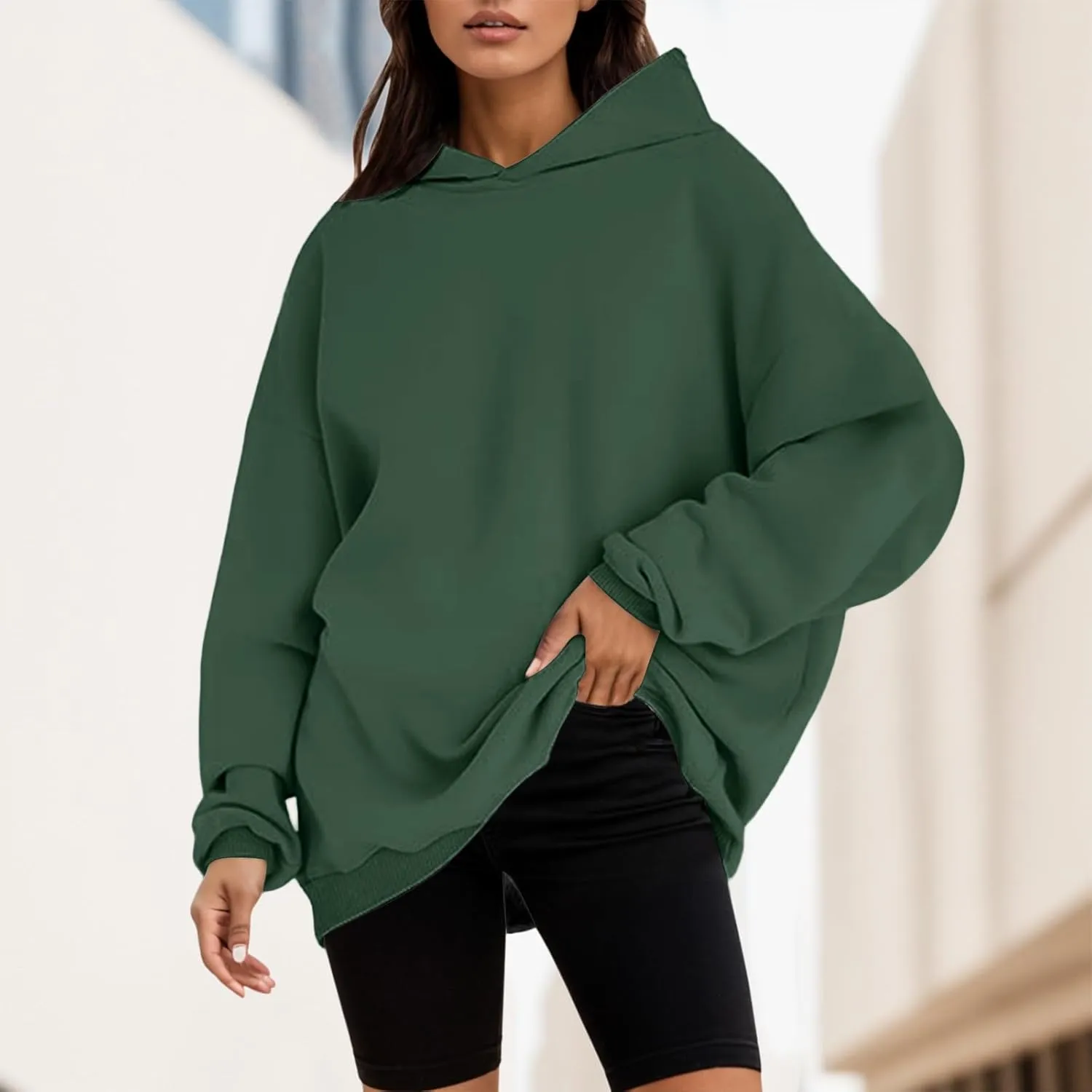 Womens Oversized Hoodies Winter Long Sleeve Baggy Sweatshirts Casual Workout Hoodies With Pockets 2024 Fashion Outfit