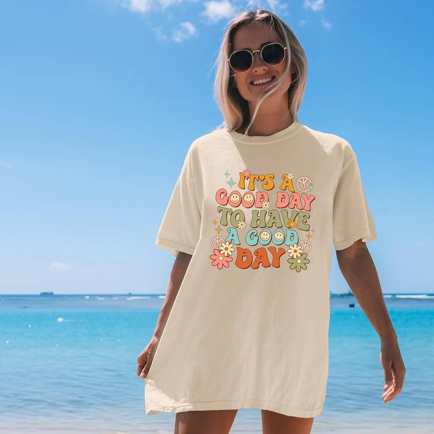 Womens Oversized Tshirts Skeleton Flowers Funny Graphic Loose Shirts Tops