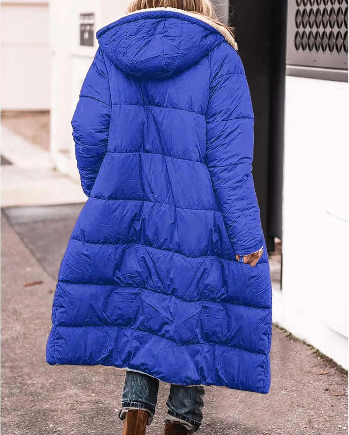 Womens Parka and Long Winter Jackets Double Faced Long Sleeve Hooded Down Jacket Womens Winter Jacket Women'S Winter