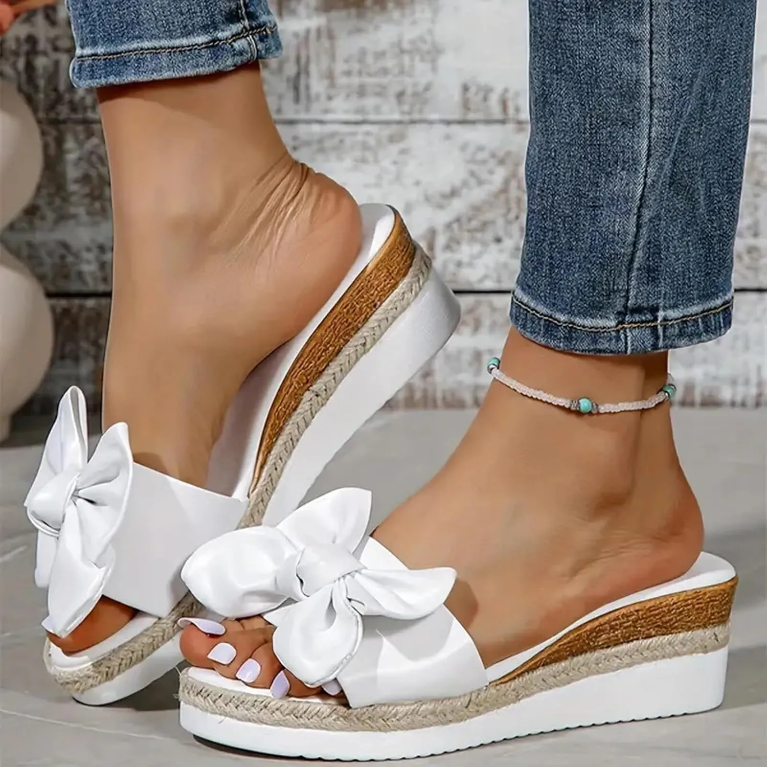 Womens Platform Sandals Womens Sandals with Memory Foam Insole and Cork Footbed Open Toe Wedge Sandals for Women