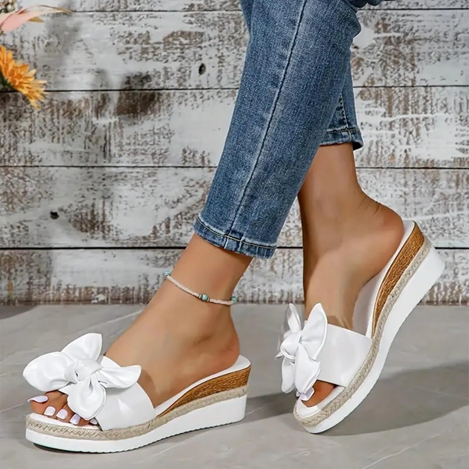 Womens Platform Sandals Womens Sandals with Memory Foam Insole and Cork Footbed Open Toe Wedge Sandals for Women