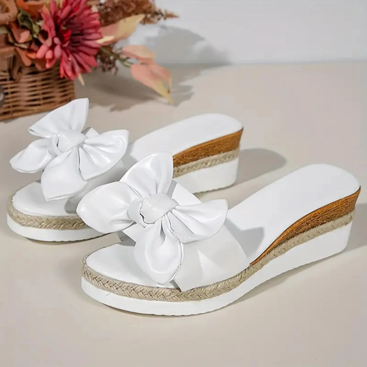 Womens Platform Sandals Womens Sandals with Memory Foam Insole and Cork Footbed Open Toe Wedge Sandals for Women