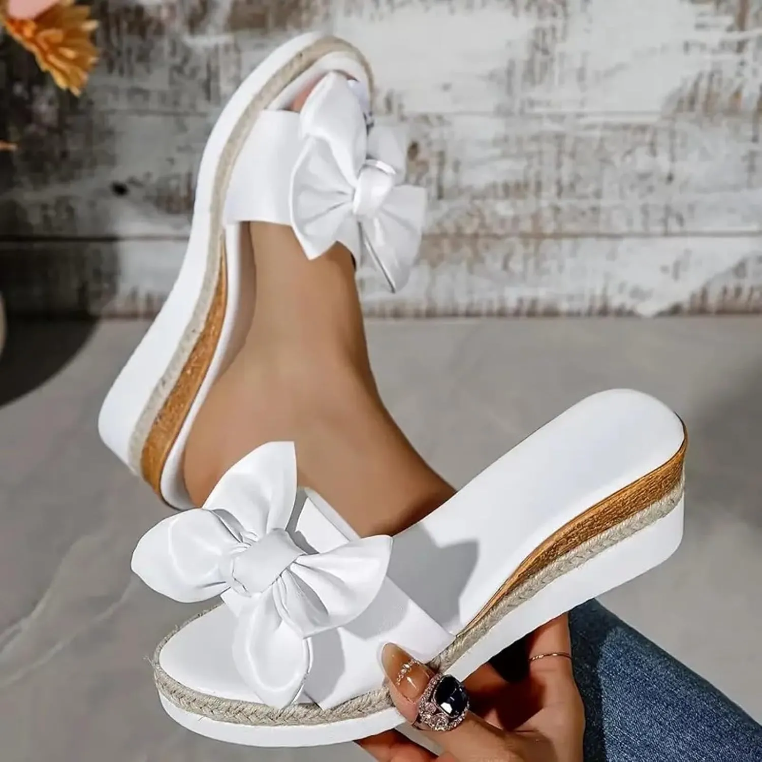Womens Platform Sandals Womens Sandals with Memory Foam Insole and Cork Footbed Open Toe Wedge Sandals for Women