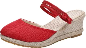 Women's Platform Wedge Sandals Slip on Wedge Sandal Comfortable Wedge Shoes Vacation Sandals for Women