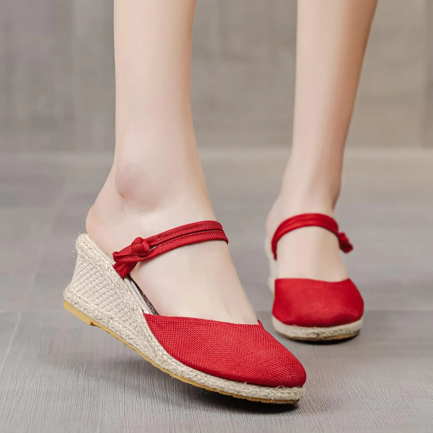 Women's Platform Wedge Sandals Slip on Wedge Sandal Comfortable Wedge Shoes Vacation Sandals for Women