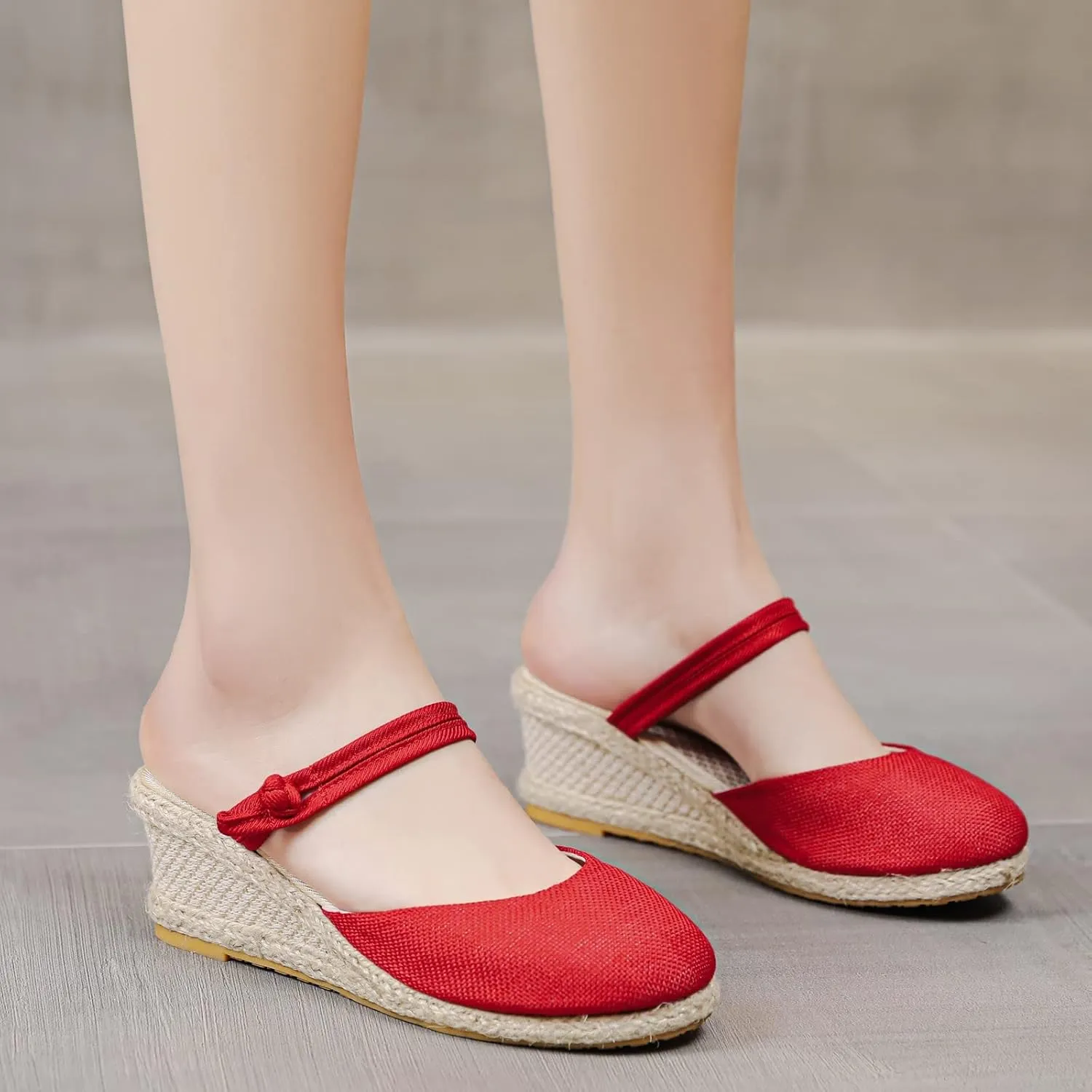 Women's Platform Wedge Sandals Slip on Wedge Sandal Comfortable Wedge Shoes Vacation Sandals for Women