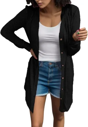 Womens Plus Size Jackets Women Casual Solid Button Down Long Sleeve Cardigan Blouse Lightweight Womens Jackets