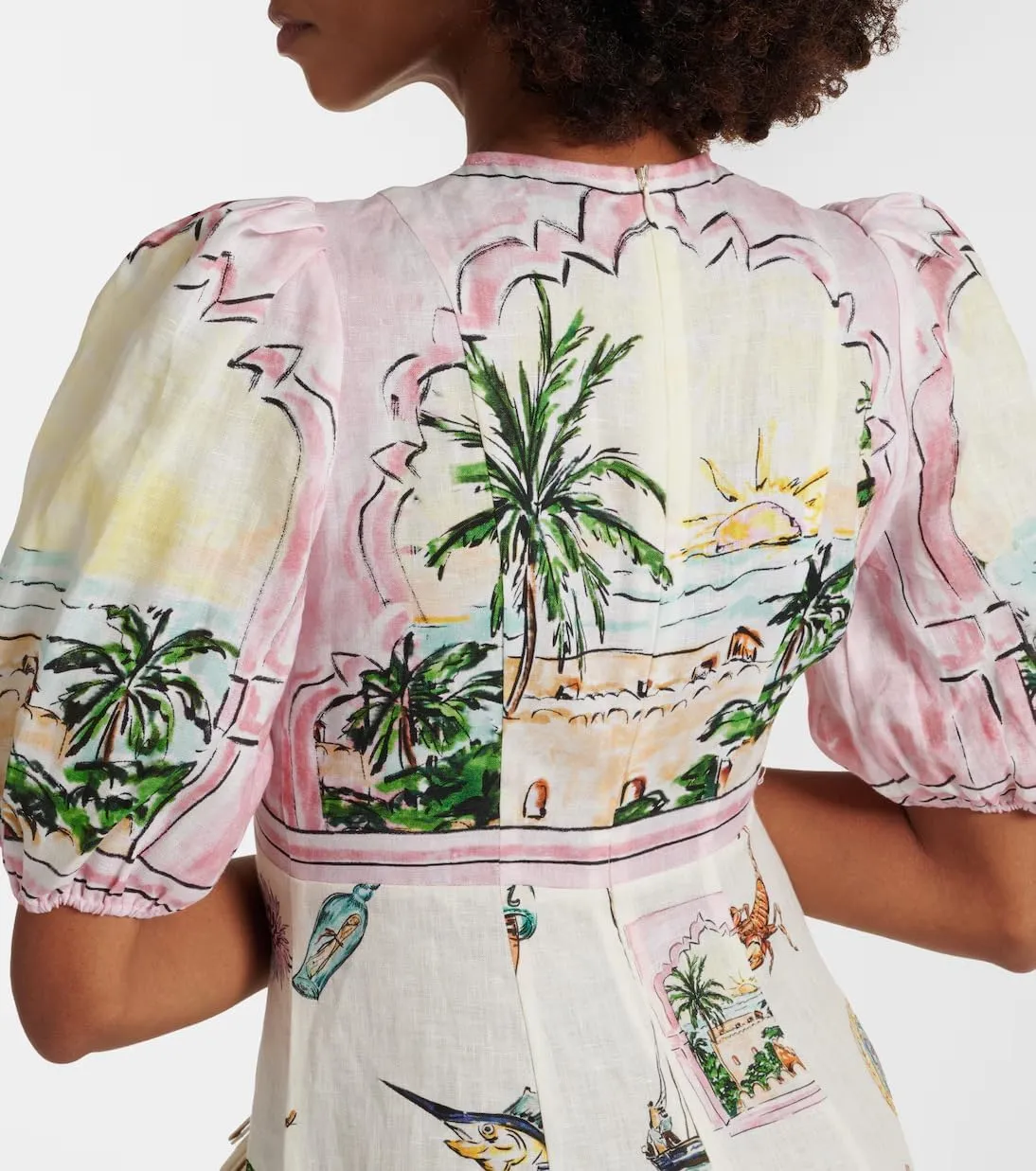 Womens Printed Boho Maxi Dress Womens Crew Neck Maxi Dresses Puff Sleeve A-line Dress Floral Dresses