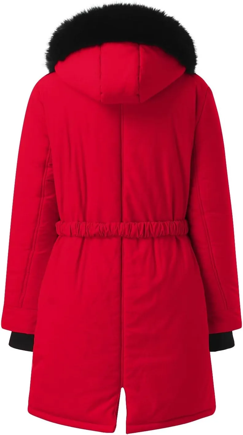 Womens Puffer Parka Jacket Coat Lapel Collar Long Sleeve Jacket Vintage Thicken Coat Jacket Womens Lightweight Down
