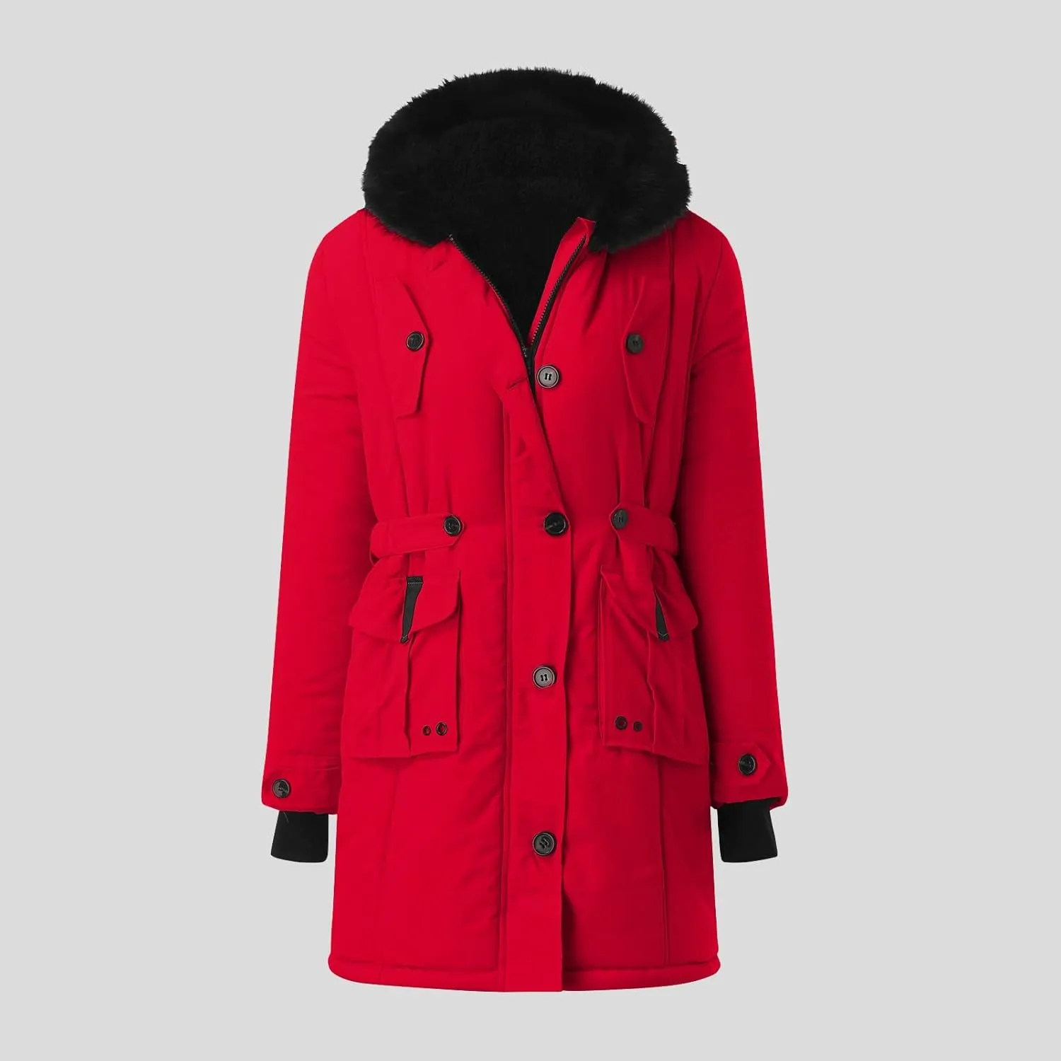 Womens Puffer Parka Jacket Coat Lapel Collar Long Sleeve Jacket Vintage Thicken Coat Jacket Womens Lightweight Down