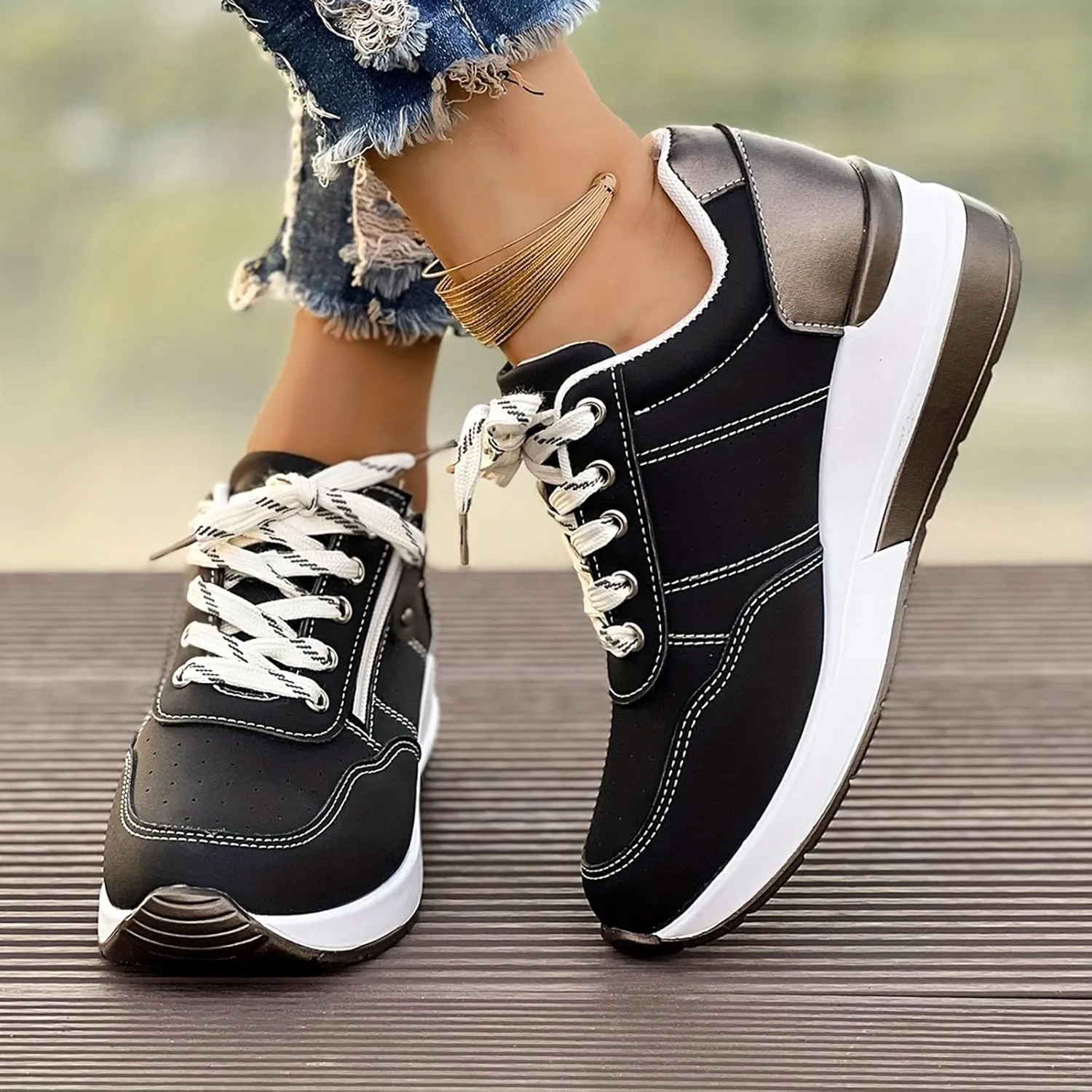 Womens Running Shoes Non Slip Lightweight Casual Tennis Sneakers Breathable Womens Slip On Walking Shoes