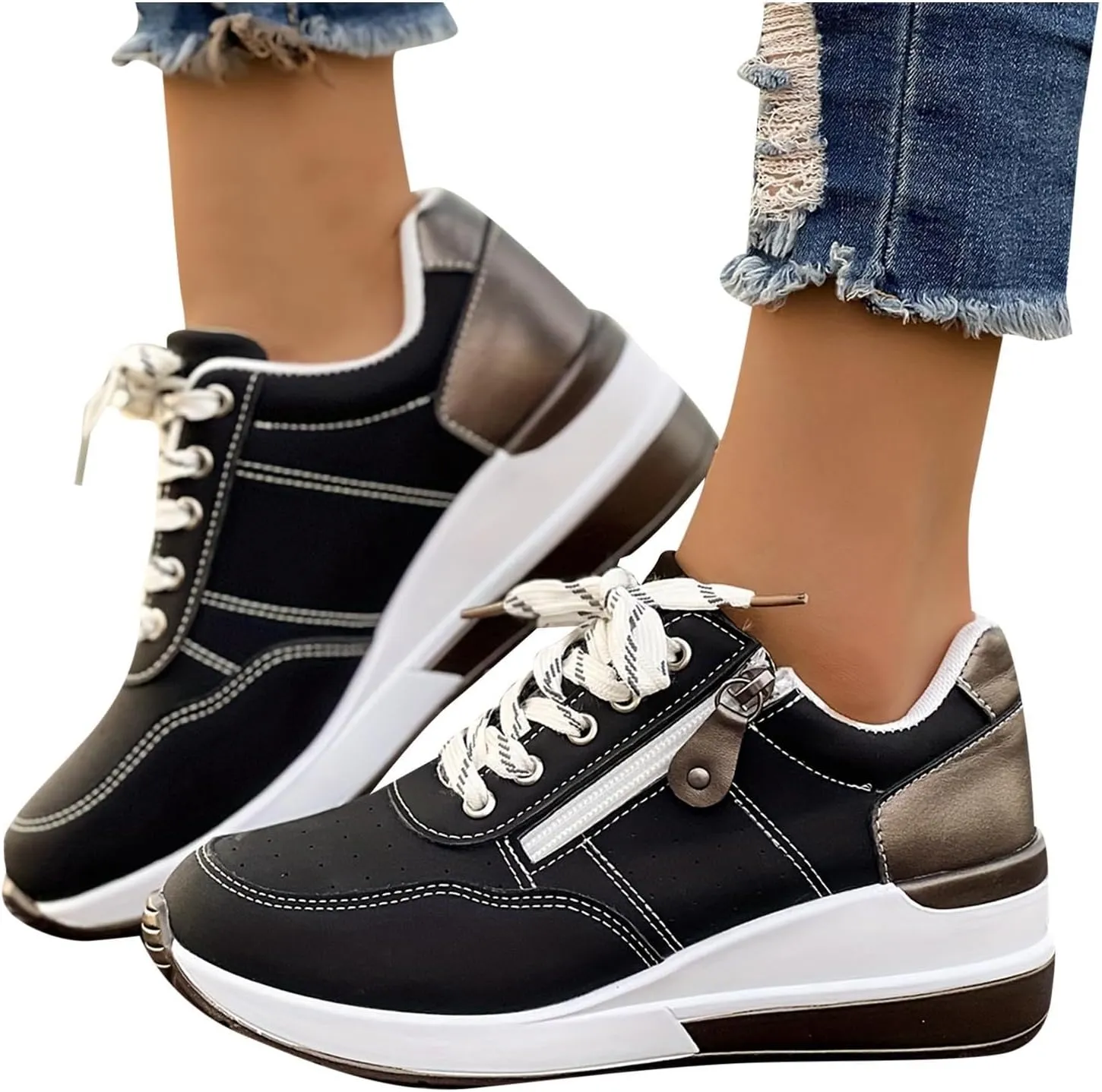 Womens Running Shoes Non Slip Lightweight Casual Tennis Sneakers Breathable Womens Slip On Walking Shoes