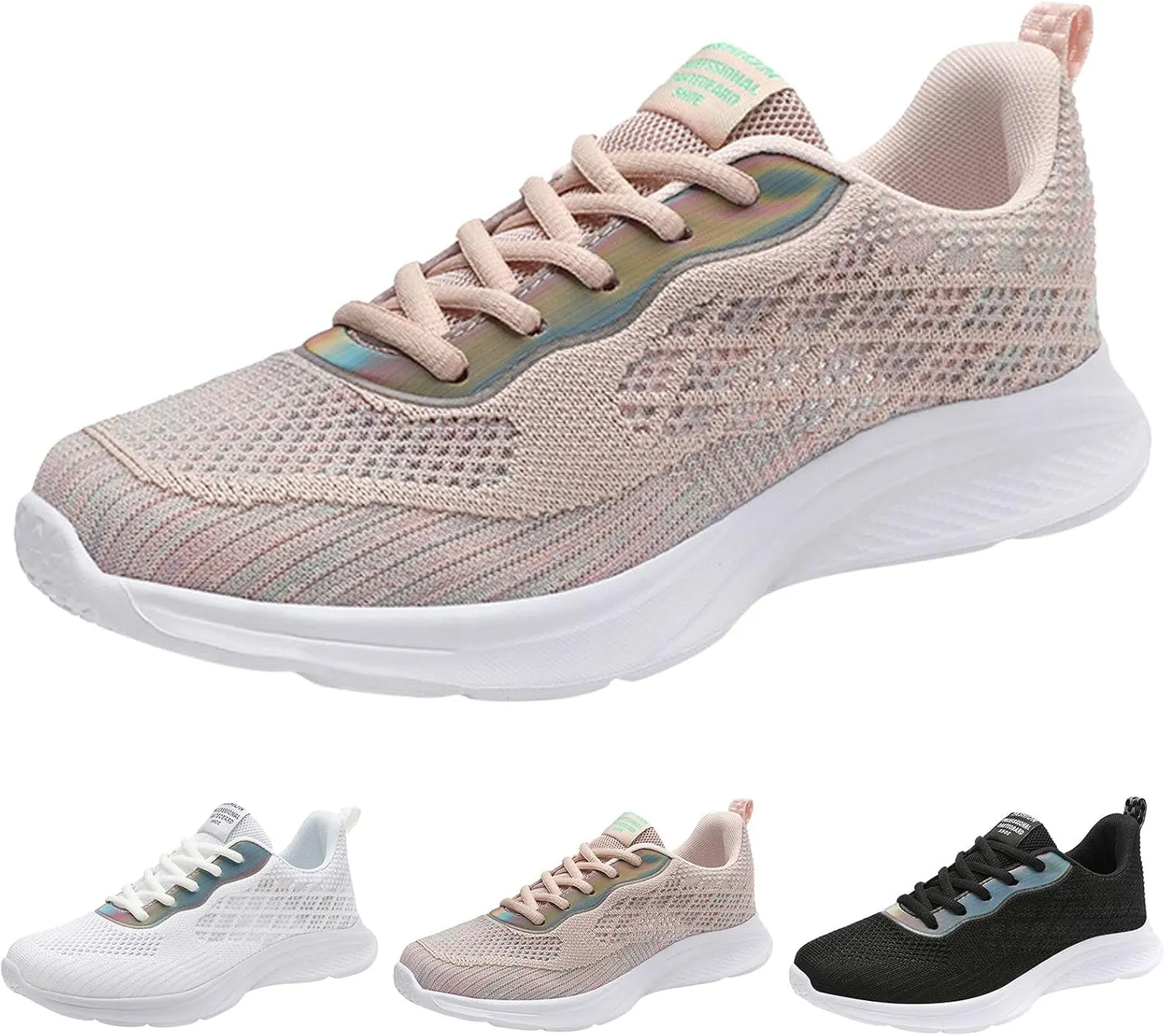 Womens Running Sneakers Walking Shoes Womens Flat Bottom Tennis Shoes Comfortable Breathable Non Slip Sport Shoes
