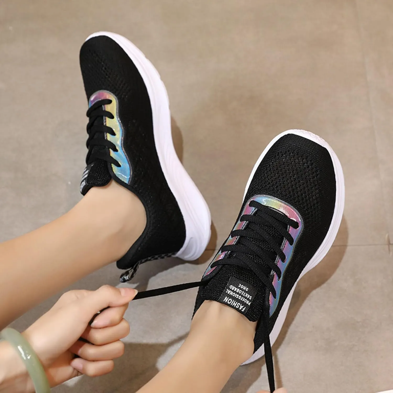 Womens Running Sneakers Walking Shoes Womens Flat Bottom Tennis Shoes Comfortable Breathable Non Slip Sport Shoes