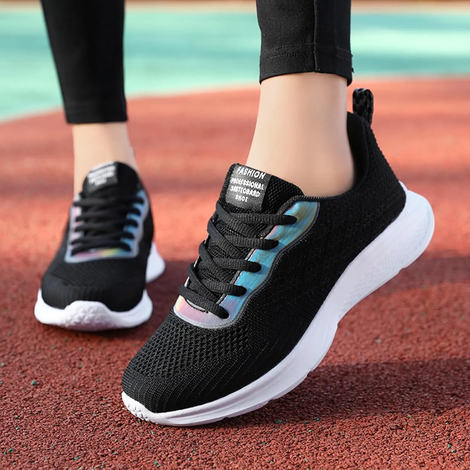 Womens Running Sneakers Walking Shoes Womens Flat Bottom Tennis Shoes Comfortable Breathable Non Slip Sport Shoes