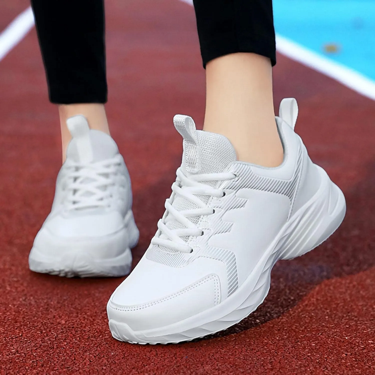 Womens Running Sneakers Womens Slip on Breathable Non Slip Work Shoes Thick Bottom Comfy Walking Shoes for Women