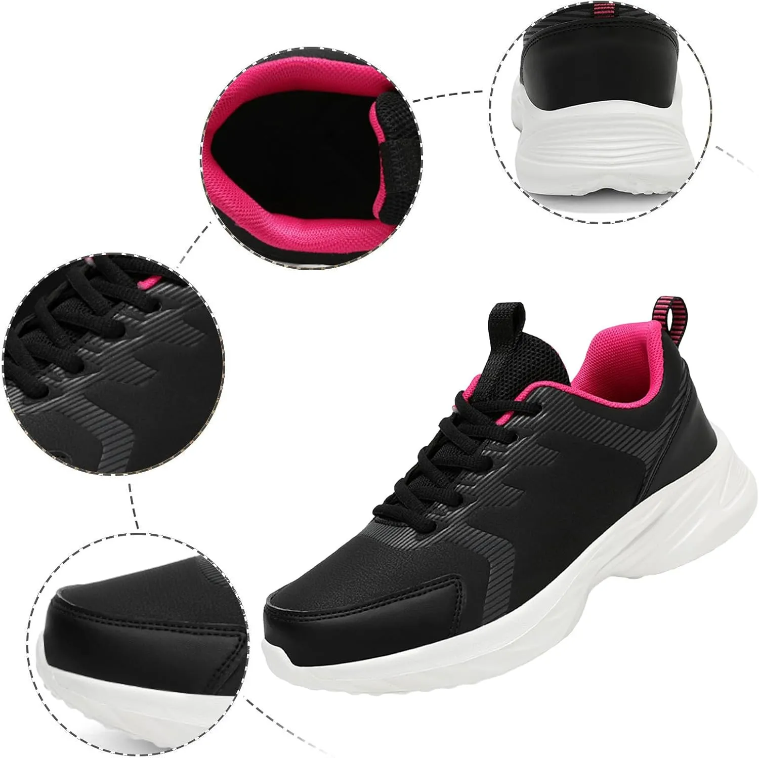 Womens Running Sneakers Womens Slip on Breathable Non Slip Work Shoes Thick Bottom Comfy Walking Shoes for Women