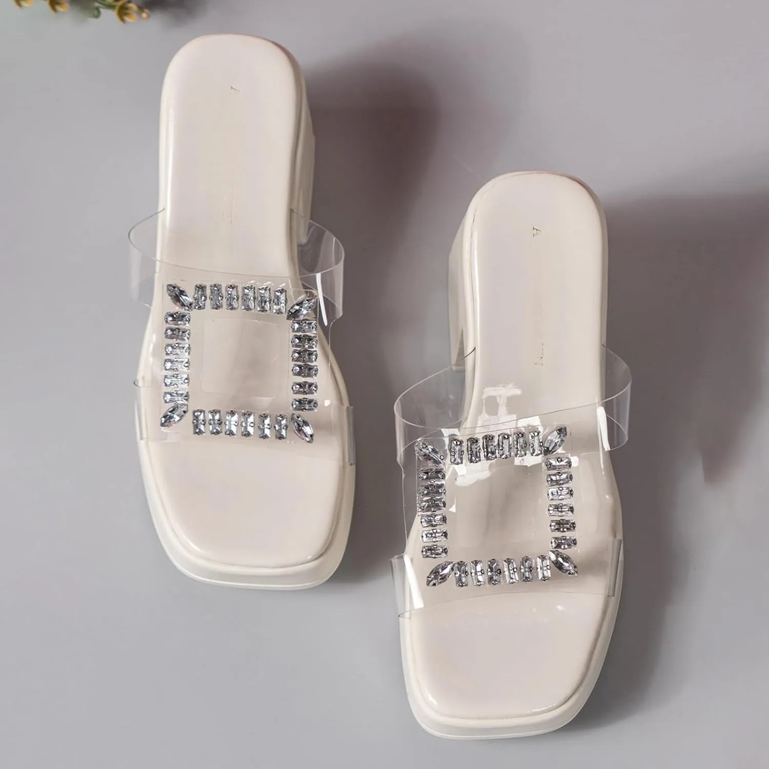 Womens Sandals Platform Sandal Womens Clear Strap Sandals Slip On High Heeled Dress Shoes for Prom Wedding Party