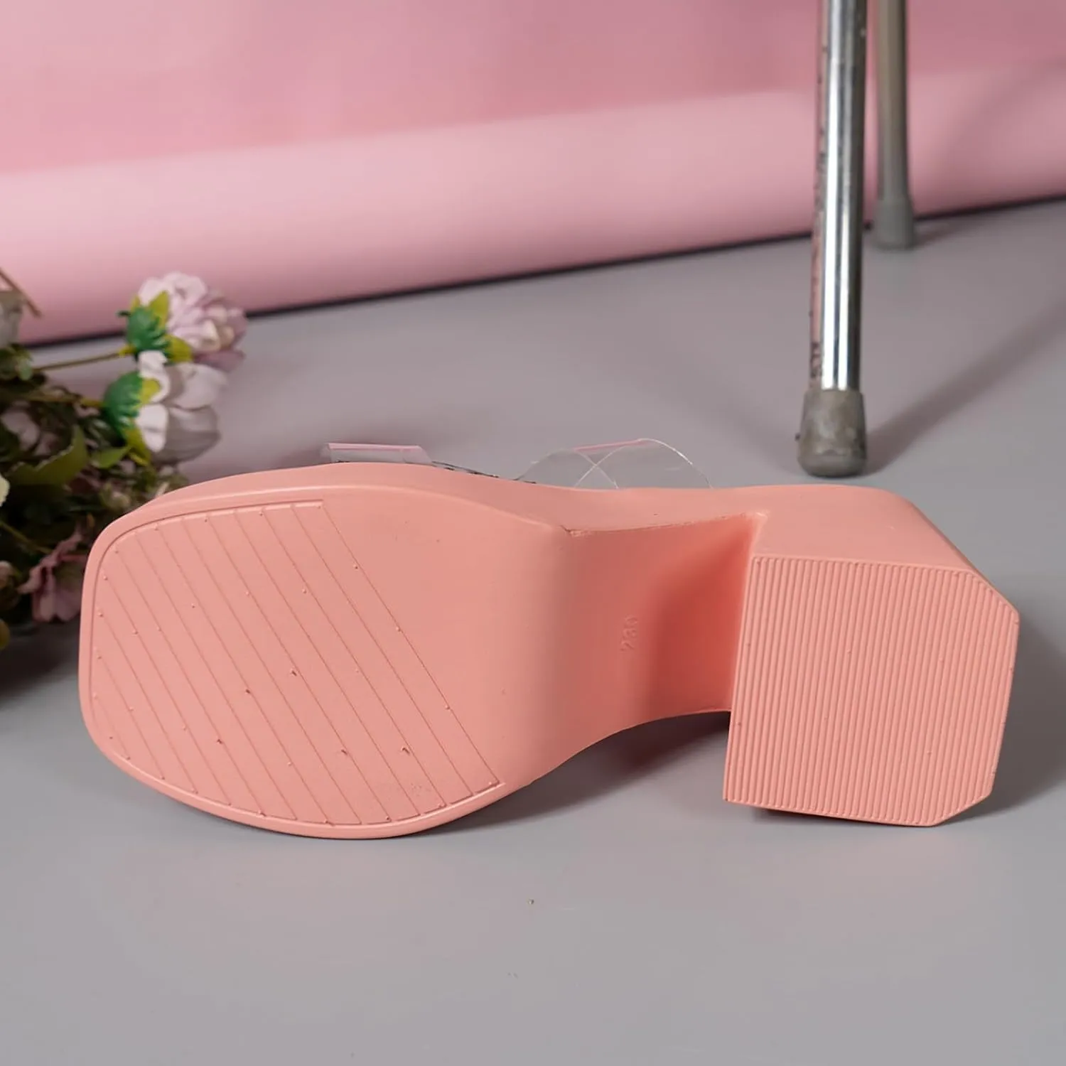 Womens Sandals Platform Sandal Womens Clear Strap Sandals Slip On High Heeled Dress Shoes for Prom Wedding Party