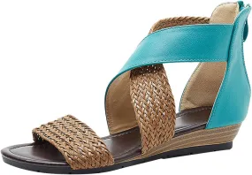 Women's Sandals Womens Low Wedges Platform Sandals Womens Summer Shoes Women's Ankle Strap Low Wedge Sandals