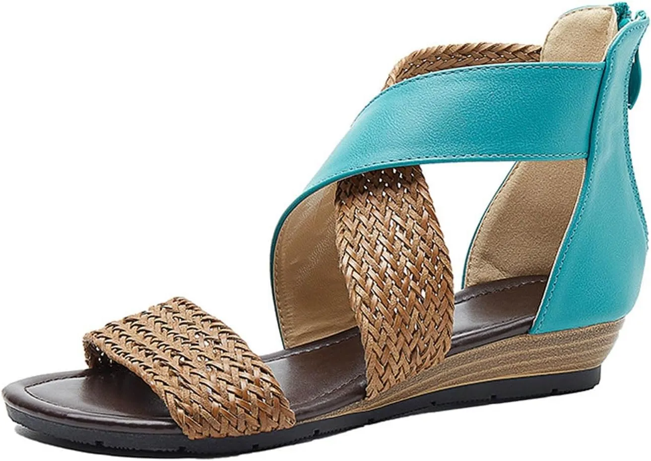 Women's Sandals Womens Low Wedges Platform Sandals Womens Summer Shoes Women's Ankle Strap Low Wedge Sandals
