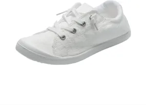 Womens Shoes Summer Sneakers for Women 2024 Trendy Lace Up Closed Toe Tennis Shoes Womens Flat Sneakers Casual Slip On Loafer
