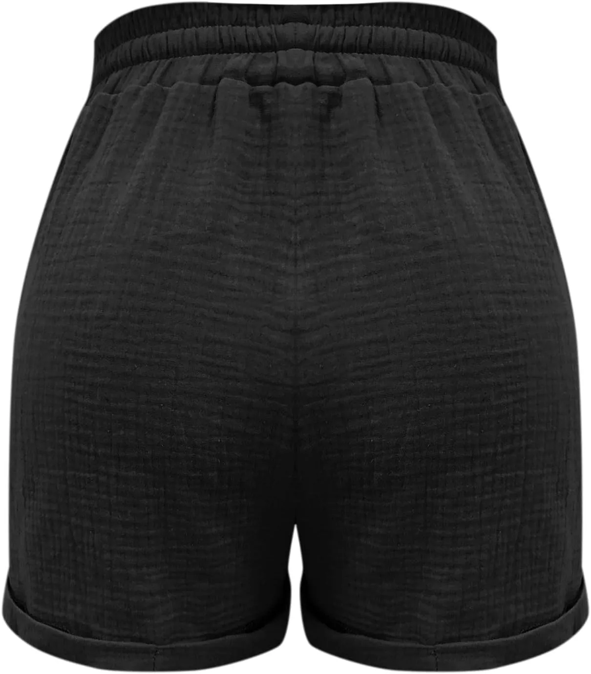Womens Shorts for Summer Casual Linen Shorts Drawstring Elastic Waist Shorts with Pockets Comfy Bermuda Shorts Workout Shorts