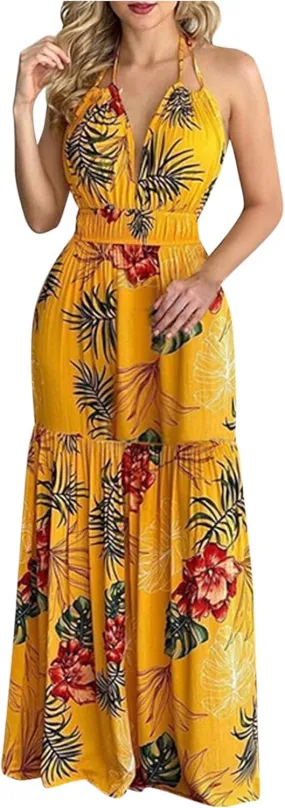 Womens Sleeveless Spaghetti Strap Homecoming Dresses - Deep V Neck Maxi Long Dresses