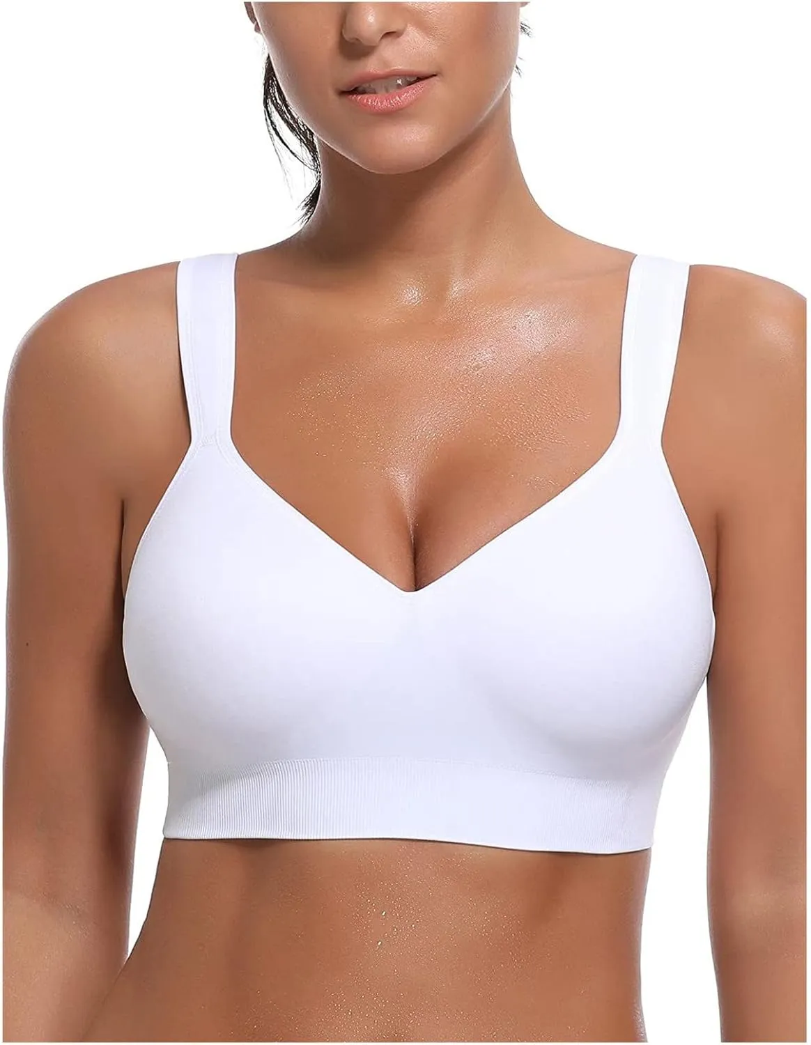 Womens Sports Bras Adjustable Elastic Strap Wide Shoulder Straps High Impact Activities Yoga Seamless Bra Sports Bras