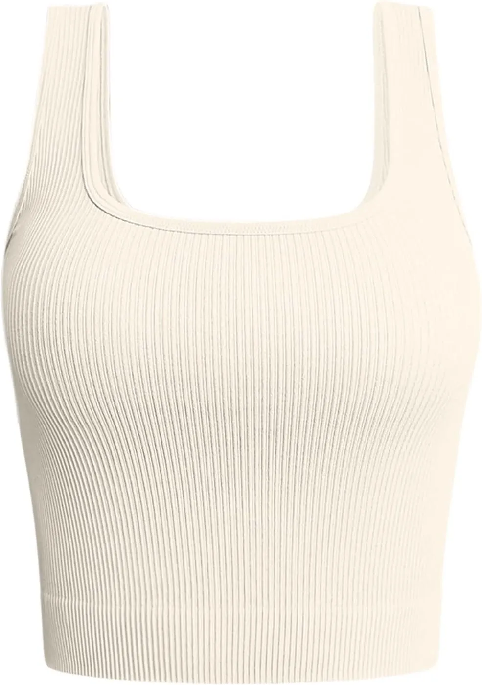 Womens Sporty High Support Sports Bra Sports Bras Tank Top Gym Comfortable Supportive Ribbed Crop Top Sleeveless Sexy