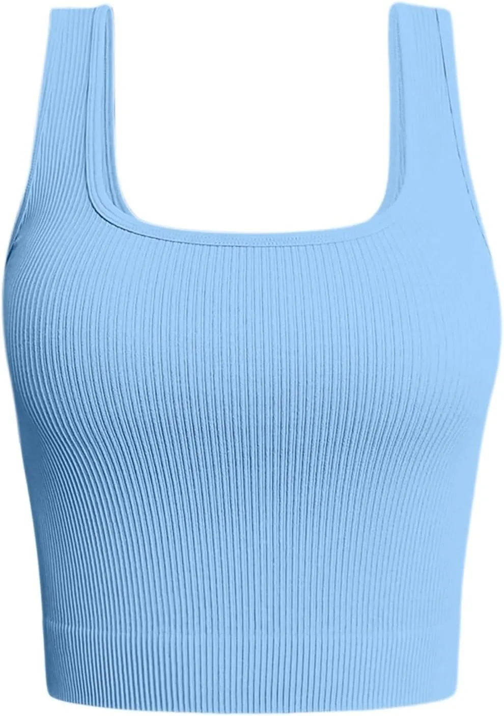 Womens Sporty High Support Sports Bra Sports Bras Tank Top Gym Comfortable Supportive Ribbed Crop Top Sleeveless Sexy