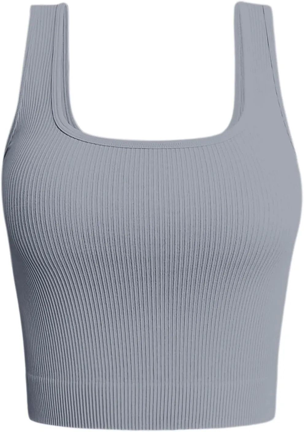Womens Sporty High Support Sports Bra Sports Bras Tank Top Gym Comfortable Supportive Ribbed Crop Top Sleeveless Sexy